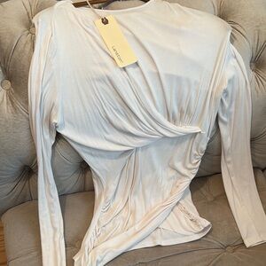 Lauren Ralph Lauren Women's Cream Drape Top